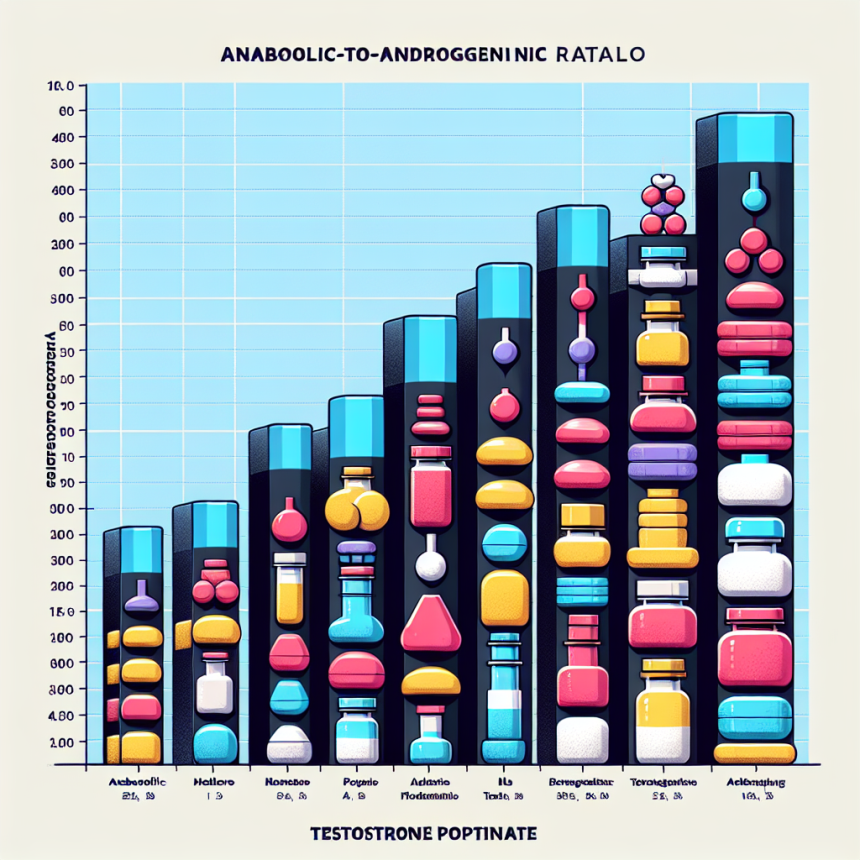 Anabolic-to-androgenic ratio of testosterone propionato compared to others